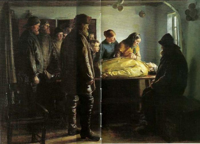 Michael Ancher den druknede oil painting picture